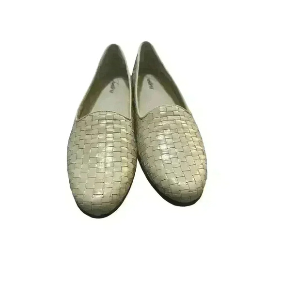 TROTTERS Womens Bone Off White Cream Basket Woven Loafer Flats 10. - Picture 2 of 4